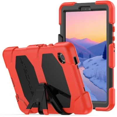 Afbeelding van TECHGEAR G SHOCK Hoesje past op Samsung Galaxy Tab A9 8,7 inch 2023 (SM X110 / SM X115) Stoer, robuust, zwaar pantser, schokbestendig impact, survivalhoesje met standaard, kinderen, scholen,