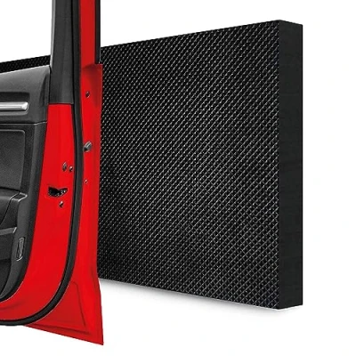 Afbeelding van STRACKS® 4x Garage Wandbeschermers elk 40 x 20 2cm Extra dikke deurbescherming Voor uw auto en de garagemuur Zelfklevende deurrandbescherming Set van 4 Geruit