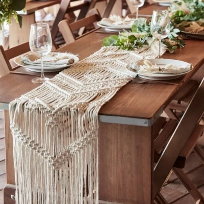 Afbeelding van Ginger Ray Macrame tafelrunner wit
