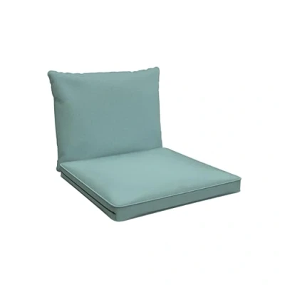 Afbeelding van POKAR Zitkussen Rugkussen Lounge Kussen Tuin voor Tuinmeubelen Loungemeubels Set van 2 (1x 40x40x5 cm + 1x 50x40x15 cm), Blauw