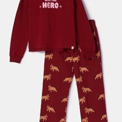 Afbeelding van Woody Meisjes Dames pyjama donkerrood maat 152/12J