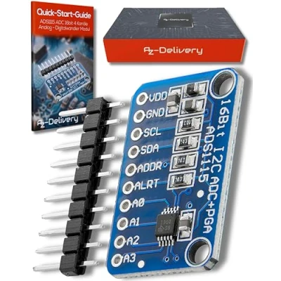 Afbeelding van AZDelivery ADS1115 ADC Module 16bit 4 Kanalen compatibel met Arduino en Raspberry Pi Inclusief E Book!