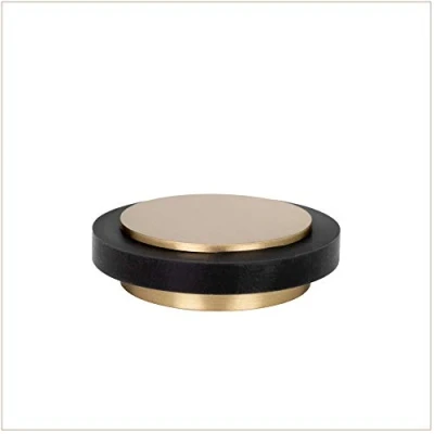 Afbeelding van EVI Herrajes Deurstopper 45 x 14 mm Zwart rubber van natuurlijke siliconen Messing matte afwerking hoge hechting 100% functioneel Mod. I 203/35x12 LMT