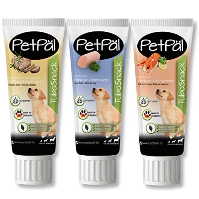 Afbeelding van PetPäl Hondenleverworst &quot;TuboSnack&quot; 2x75g Premium traktatie uit de tube Natuurlijk zonder granen, zout &amp; suiker voor Honden ok puppies Leverworst Snack, Dog Liver Paste Made in Germany