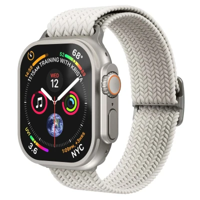 Afbeelding van Vonmählen Woven Loop bandje voor de Apple Watch 44/45/46/49 mm Cream
