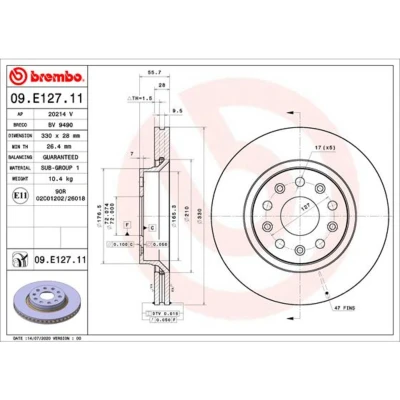 Afbeelding van Brembo Remschijven 09.E127.11