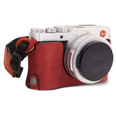Afbeelding van MegaGear MG1695 Ever Ready cameratas van echt leer, compatibel met Leica D Lux 7, rood