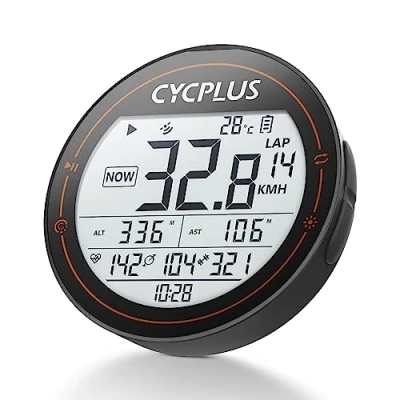 Afbeelding van CYCPLUS fietscomputer, draadloze GPS waterdichte IPX6 ANT+ racefiets bluetooth 5.0 en kilometerteller, compatibel met Strava, wit