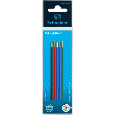 Afbeelding van 10x Balpenvulling Schneider Take 4, 5 stuks ass.
