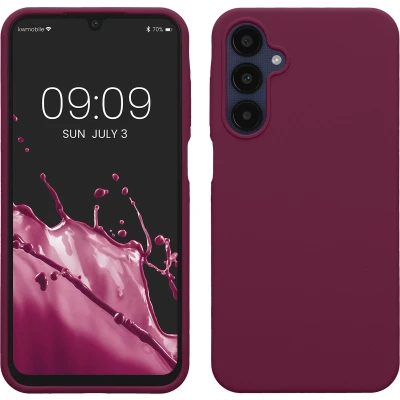Afbeelding van kwmobile telefoonhoesje geschikt voor Samsung Galaxy A25 Hoesje met siliconen coating Smartphone case in bordeaux violet