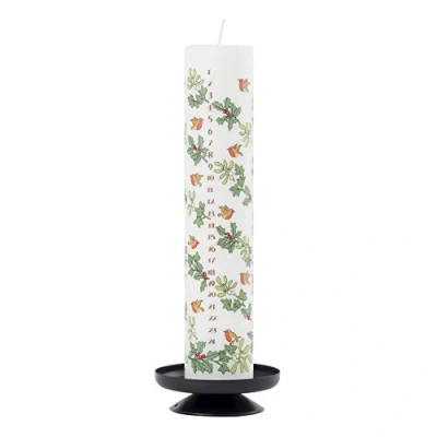 Afbeelding van Alison Gardiner Kerst Advent Kaars &#039;Holly and Ivy&#039; Wax Pillar 50 Uur Brandtijd