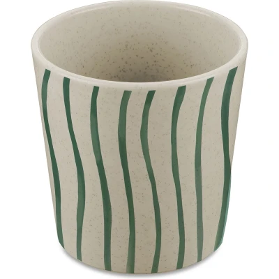 Afbeelding van Koziol Bio Circulair Connect Beker 190 ml Monstera Stripes Set van 4 Stuks Gerecycled Zonnebloemolie Bruin