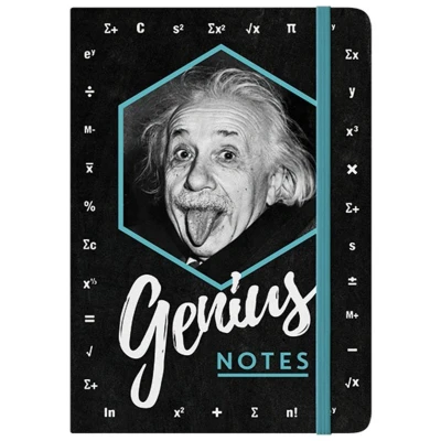 Afbeelding van Nostalgic Art Einstein Retro Notitieboek, A5, Genius Notes, cadeau idee voor studenten, gestippeld, vintage design