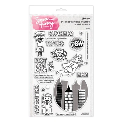 Afbeelding van Ranger Simon Hurley create. Photopolymer Stamps 6x9 Inch Supermom! (HUR73055) (DISCONTINUED)