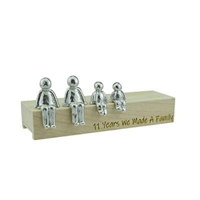 Afbeelding van 11e verjaardag idee 11 jaar we hebben een familie metalen ornament gemaakt kies uw combinatie (2 kinderen)