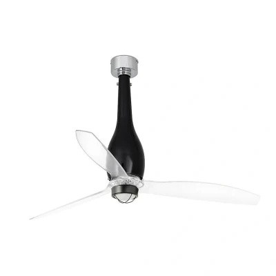 Afbeelding van Faro Lighting Eterfan LED Glanzend Zwart, Transparante Plafondventilator met DC Motor, 3000K