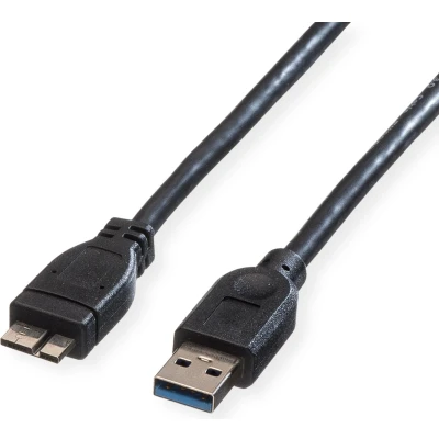 Afbeelding van ROLINE USB 3.2 Gen 1 kabel, type A m Micro M, zwart, 2
