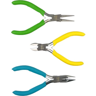 Afbeelding van Beadsmith 3 delige Color Id tangenset met rondbektang, platbektang en kniptang Multicolour