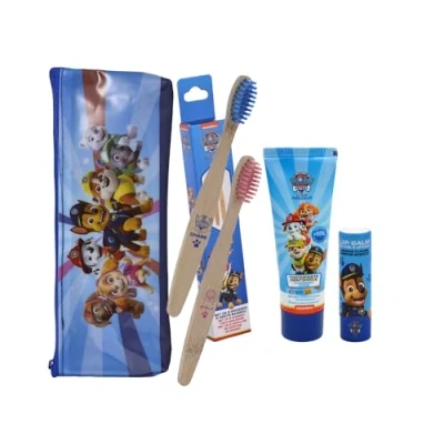 Afbeelding van Paw Patrol Licensed Care Set Etui Tandpasta &amp; Borstel Lippenbalsem