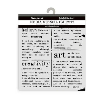 Afbeelding van Stamperia Dictionary Thick Stencil 12x12cm (KSTDS24)