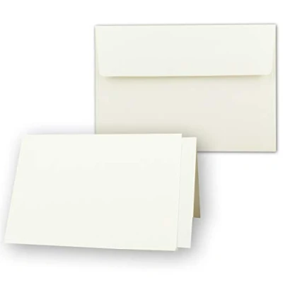 Afbeelding van Kaartenpakket DIN A6/C6 met vouwkaarten, enveloppen en inlegbladen Crème 25 Set A6/C6.