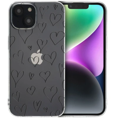 Afbeelding van Apple iPhone 14 Hoesje Siliconen en TPU (zacht) iMoshion Softcase/Backcover Daisy Flower Telefoonhoesje