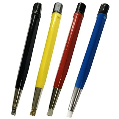 Afbeelding van 4 SCRATCH BORSTEL SET: Messing Staal Nylon Glasvezel Horloge Reparatie Roest Clean Tool (40)