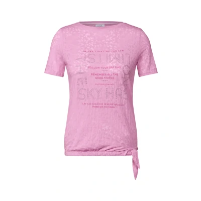 Afbeelding van Cecil MIT Schmucksteinen Tshirt print, Dames, Maat: XS, Rosa