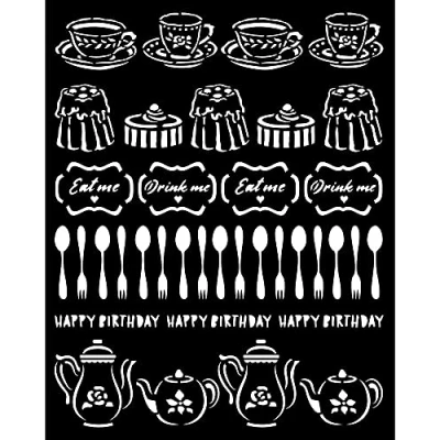 Afbeelding van Stamperia Thick Stencil 20x25cm Alice Sweety (KSTD088) (DISCONTINUED)