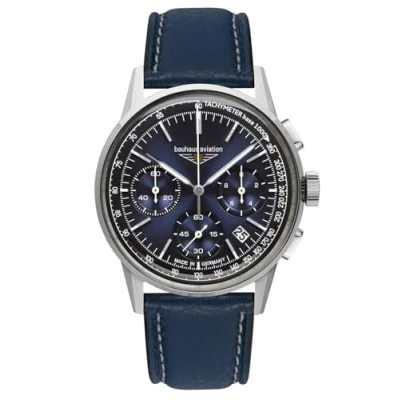Afbeelding van bauhaus Chronograaf G38 Quartzhorloge, armbanduhr, herenhorloge, Made in Germany, leren band, analoog