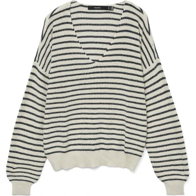 Afbeelding van VERO MODA VMNEWLEXSUN SHINE STRIPE LS V NECK PULL. Dames Gebreide truien