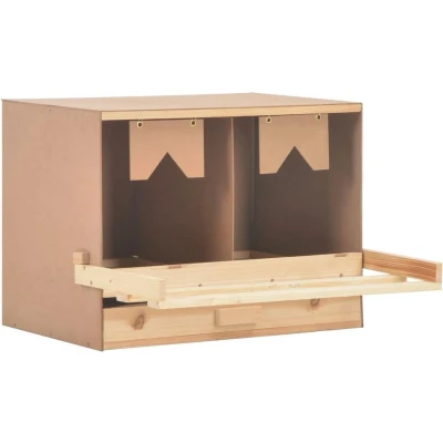 Afbeelding van Kippenlegkast 2 compartimenten 63x40x45 cm massief grenenhout