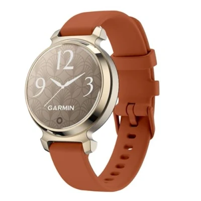 Afbeelding van GIOPUEY Band compatibel met Garmin Lily 2, zachte siliconen horlogeband, vervanging van het bandje [slijtvast] [ademend] bruin