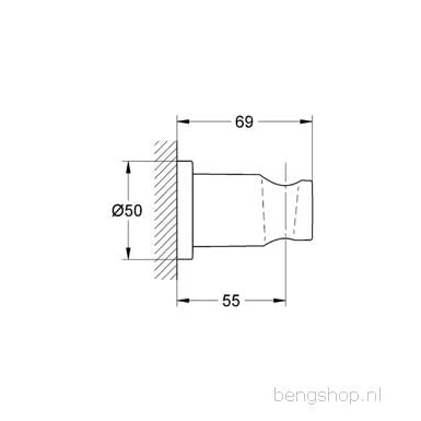 Afbeelding van GROHE Rainshower wanddouchehouder met ronde rozet