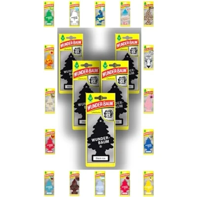 Afbeelding van Wunder Baum Autogeur luchtverfrisser geurboom geuren 5 stuks + stift light tribe (Black Ice)
