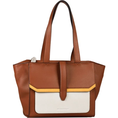 Afbeelding van TOM TAILOR Amely Zip Shopper Mixed Cognac Bruine