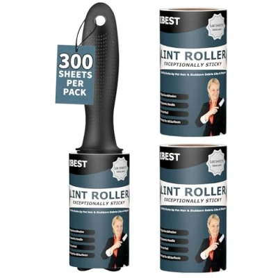 Afbeelding van Pluisverwijderaar pluisrollen en navulset Pluisroller Pluisverwijderingsborstel Pluis voor kleding met vervangende kop Geschikt alle stoffen (300 vellen)