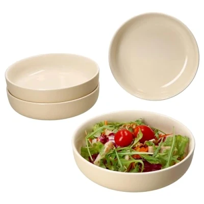 Afbeelding van Ritzenhoff &amp; Breker Jasper Set van 4 soepborden, vanille, 610 ml, Ø 19 cm, steenuttborden voor personen, diepe borden salade, soep, pasta en dergelijke, servies ontbijt, lunch diner