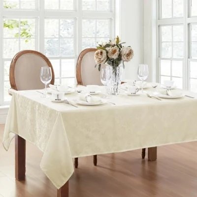 Afbeelding van Elrene Damast Tafelkleed, polyester, ivoor, 152 x 259 cm