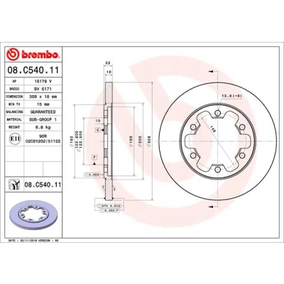 Afbeelding van Brembo Remschijven 08.C540.11