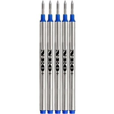 Afbeelding van 5 x penvullingen compatibel met Mont Blanc Rollerpennen van lijnen: Solitaire, Noblesse, Generation, Scenum, Bohème, Classic en StarWalker, Jinhao, Gullor Roller Pen (5 blauw inkt)