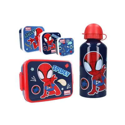 Afbeelding van Spiderman Lunchset; Fles, Lunchbox en 3 in 1 Snackbox 8721122783368
