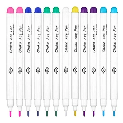 Afbeelding van 12 Multicolor Water Uitwisbare Stof Markering Pennen Verdwijnende Markers Lucht Inkt Wateroplosbare DIY Kruissteek Dressmaking Tailor&#039;s Pen voor
