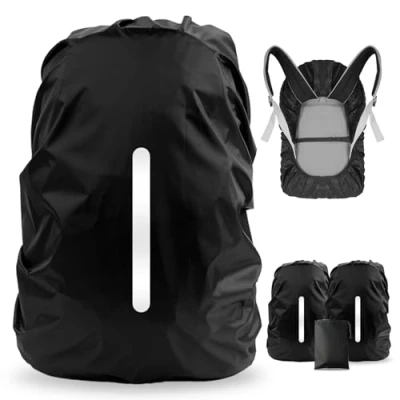 Afbeelding van LAMA 2 stuks waterdichte regenhoezen, met reflecterende strepen, verstelbare gesp, voor rugzak, schooltas, fietsen, outdoor activiteiten, M, 26 40 l