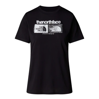 Afbeelding van The North Face Foundation TEE Graphic Tshirt print, Dames, Maat: 34/36, Black