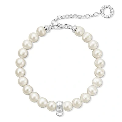 Afbeelding van Thomas Sabo Charm Club X0225 082 14 L18,5v Bedelarmband voor dames, gekweekte zoetwaterparel, 14,50 18,50 cm, Sterling zilver, Parel