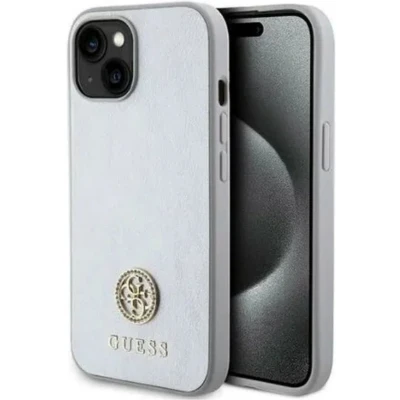 Afbeelding van Guess 4G Strass Metal Logo Back Case Apple iPhone 15 Plus (6.7&quot;) Zilver