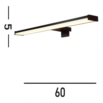 Afbeelding van Searchlight Spiegellamp Kos zwart 60cm 17004 60BK