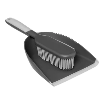 Afbeelding van Stoffer en blik grijs 33 x 17,5 cm van kunststof/rubber