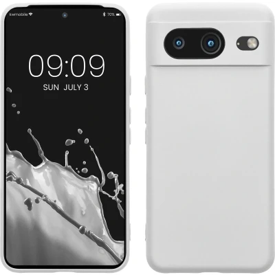 Afbeelding van kwmobile telefoonhoesje geschikt voor Google Pixel 8 Hoesje smartphone Precisie camera uitsnede TPU back cover in wit